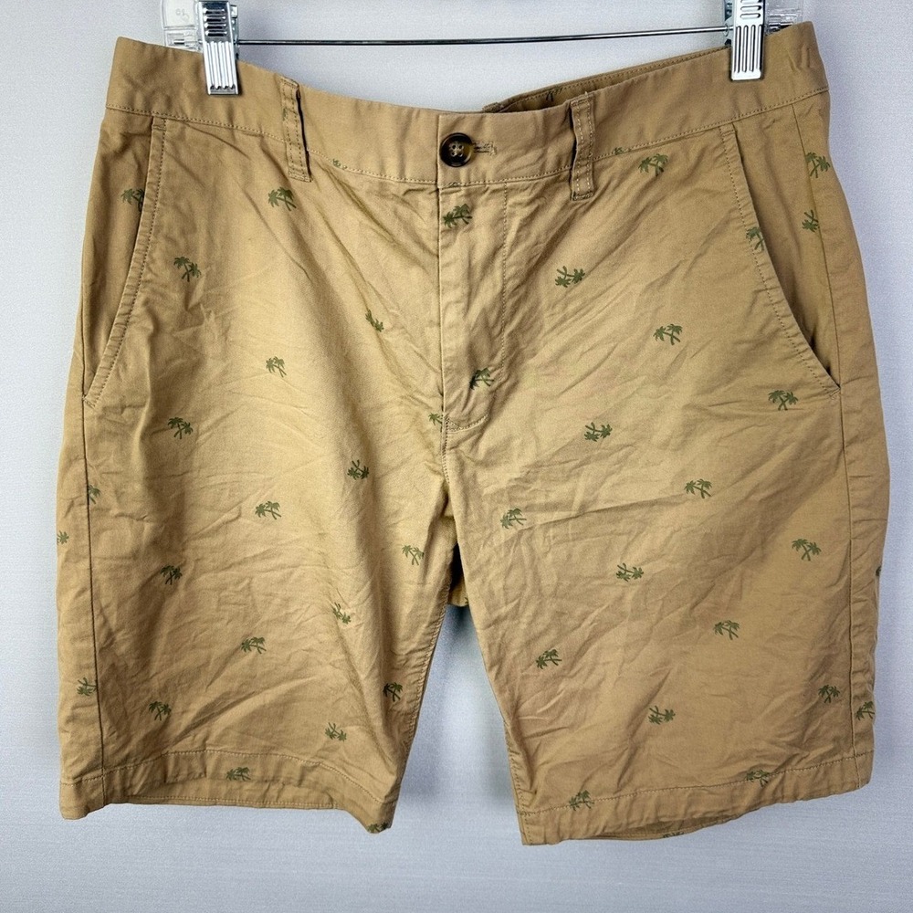 Bonobos Mens Palm Tree‎ Print Khaki Shorts Size 32 9 Inch Inseam
